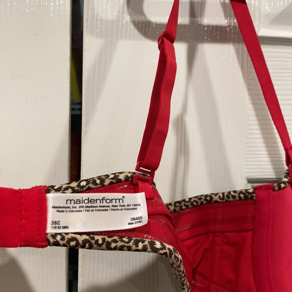 Maidenform Leopard Print Bra 36C Adjustable Strapless Style 09455 - Picture 3 of 4